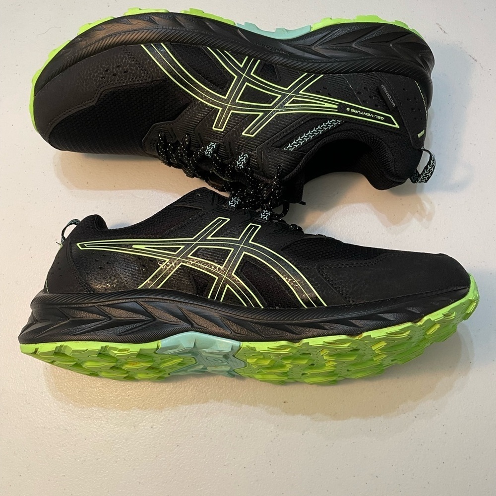 Asics Black and Neon Green Athletic Size 12 Shoes SB-BB - Picture 8 of 12